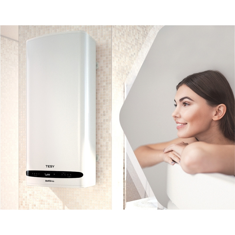 Водонагреватель TESY Bellislimo Cloud GCR 502722 E31 ECW Wi-Fi 50 л, 2,2 кВт, "мокрый" ТЭН, универсальный, прямоугольный, белый (304766)