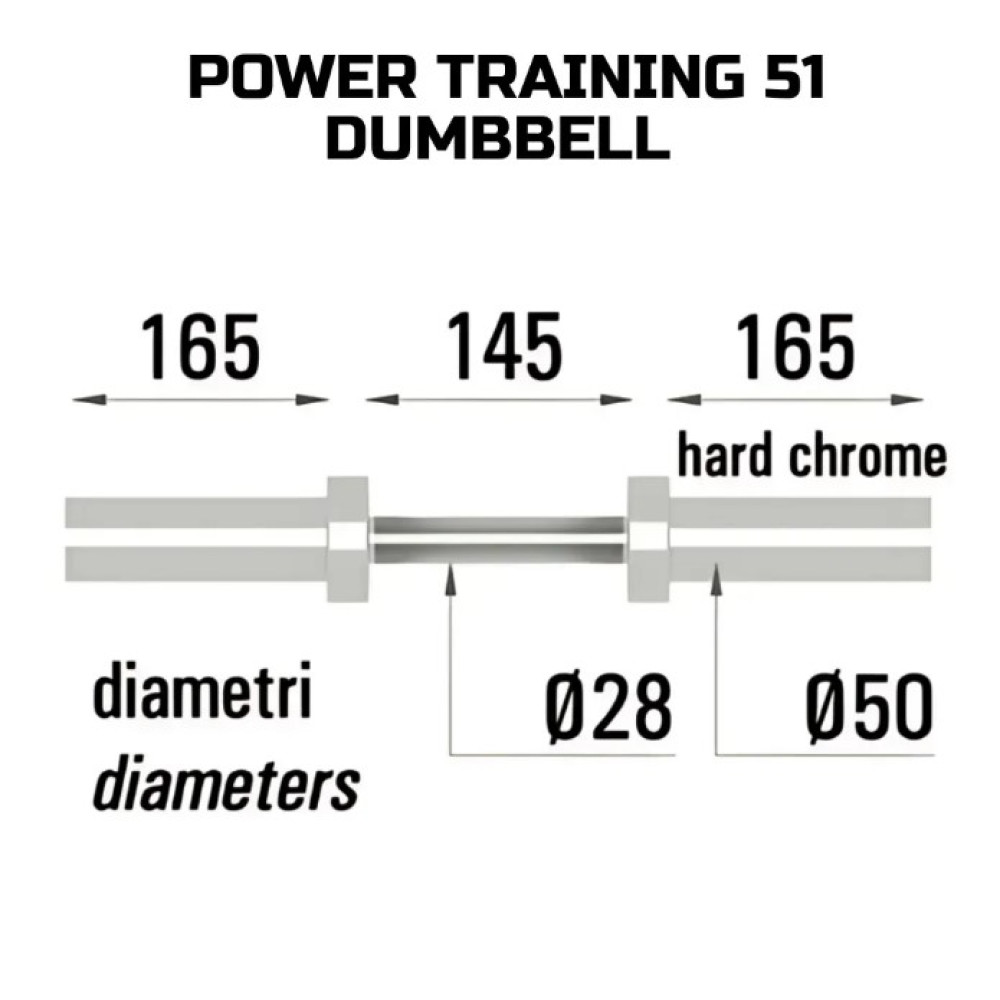 Гриф гантельный Toorx Power Training 51 см 50 мм (MCO-51)