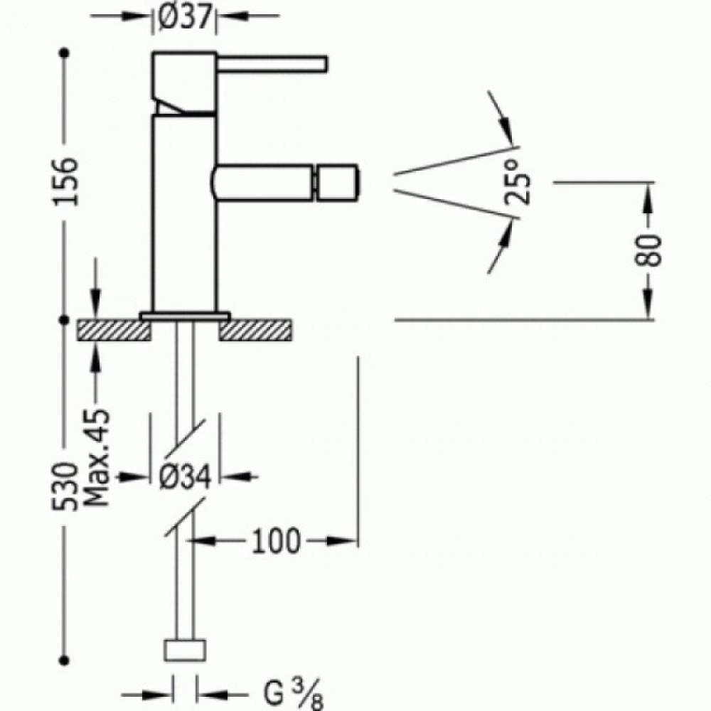 Змішувач для біде Tres Study 06212001TBLD