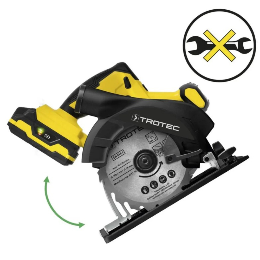 Пила циркулярная аккумуляторная Trotec PCSS 10-20V с АКБ и ЗУ + кейс (4430000110)