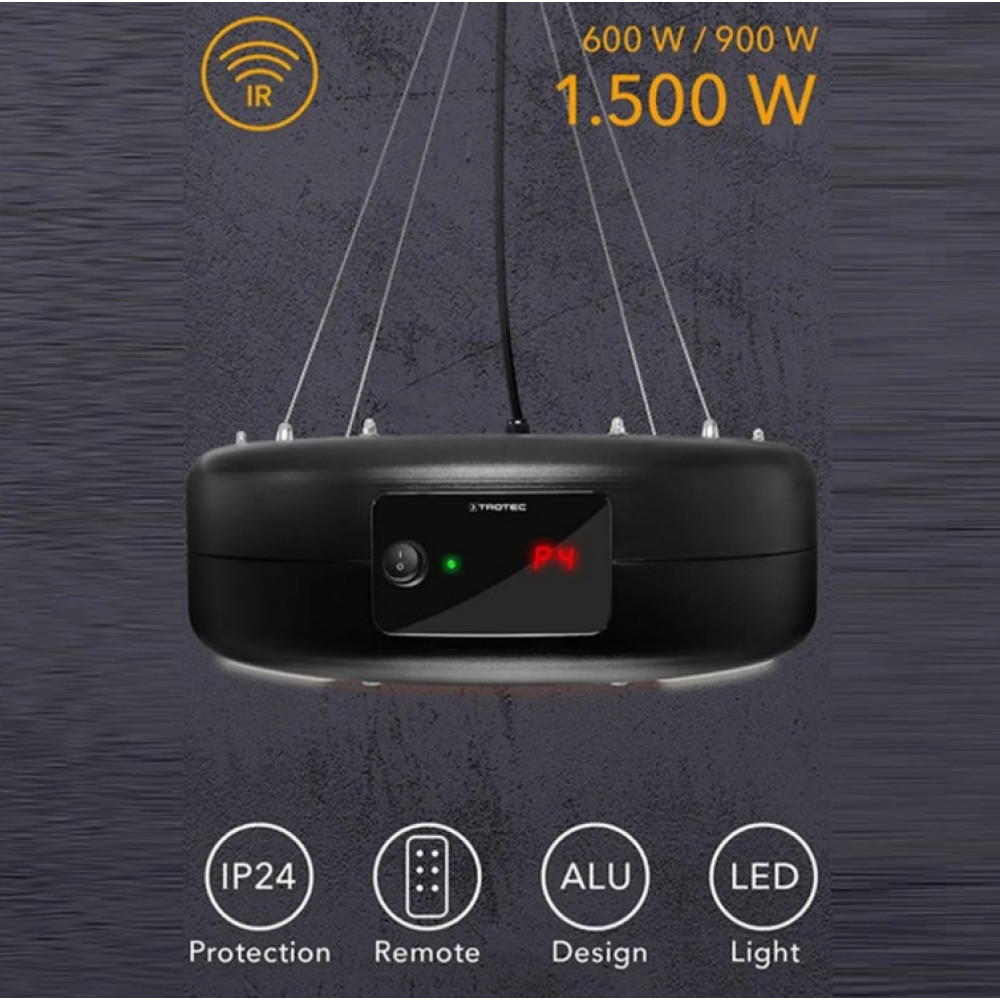 Обігрівач інфрачервоний Trotec IR 1550 SC 1500W + LED Black (1410003812)