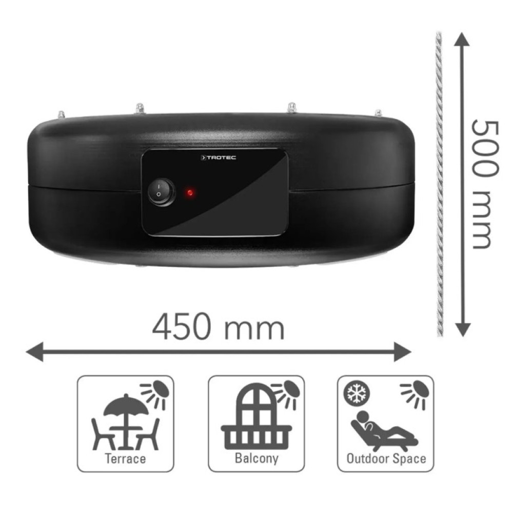Обігрівач інфрачервоний Trotec IR 1550 SC 1500W + LED Black (1410003812)