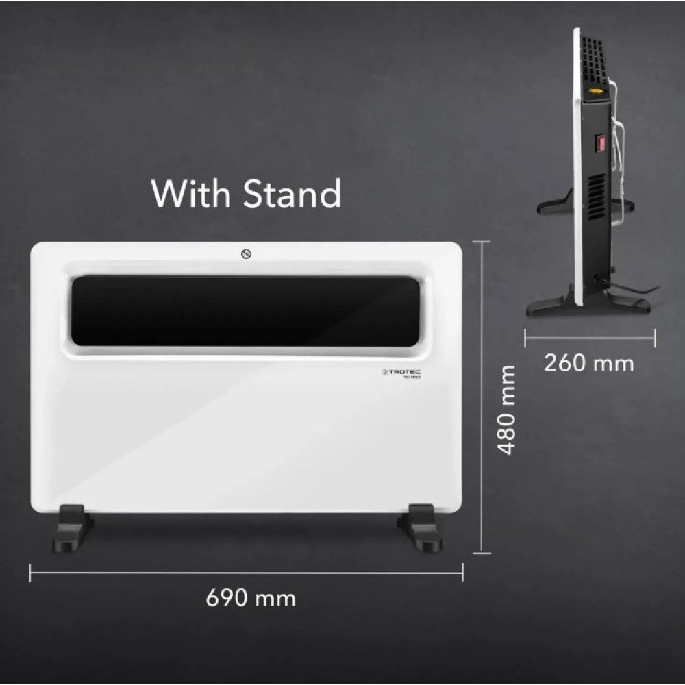 Конвектор Trotec TCH 1510 E напольный/настенный 1500 Вт, площадь обогрева 20 кв.м., Белый (1410000529)