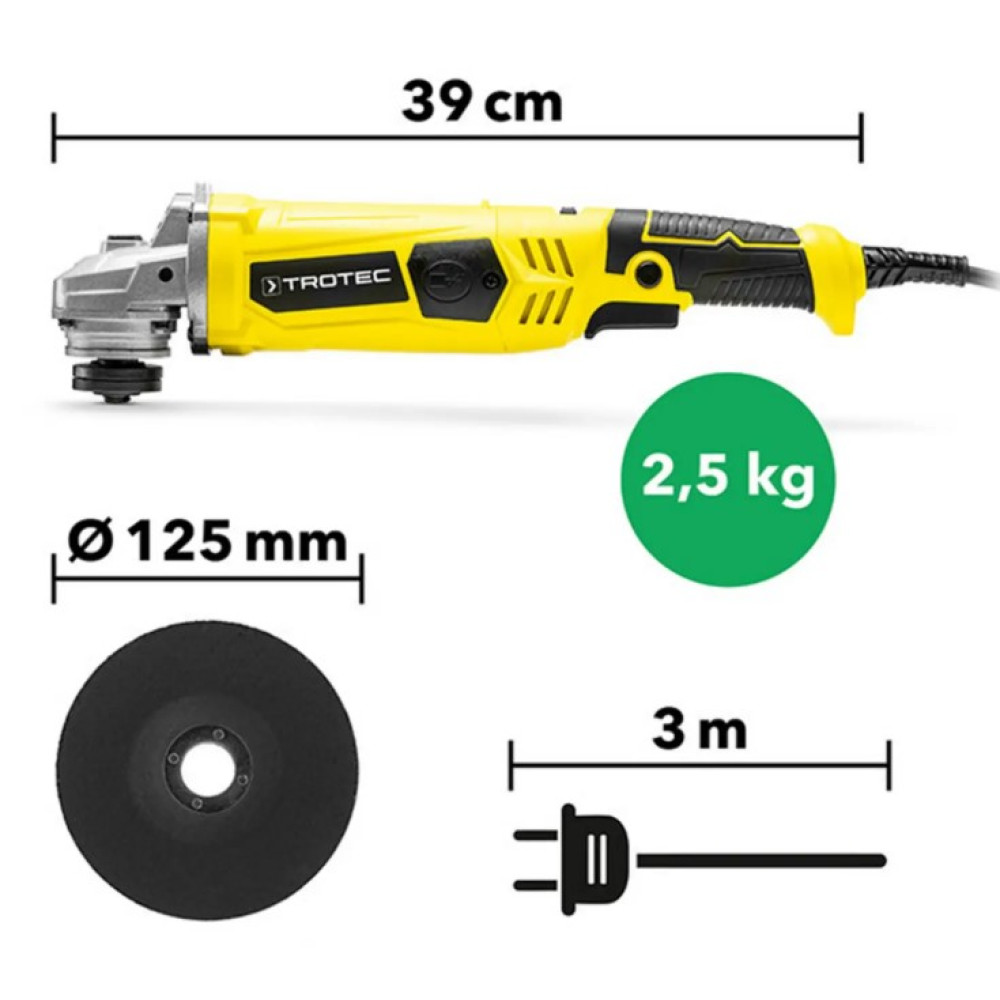 Кутова шліфмашина Trotec PAGS 11-125 + кейс (4440000006)