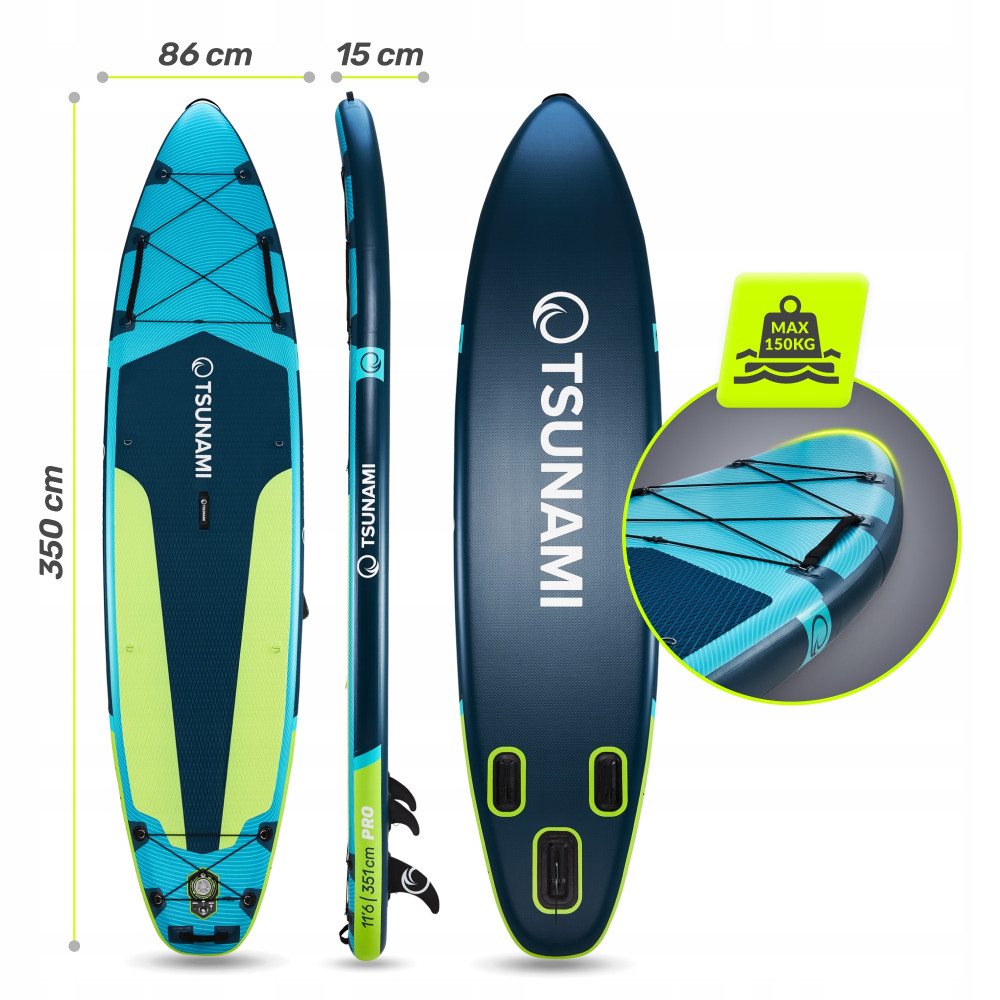 Надувная SUP доска TSUNAMI PRO 350 см с веслом T14 (P-5905973405621)
