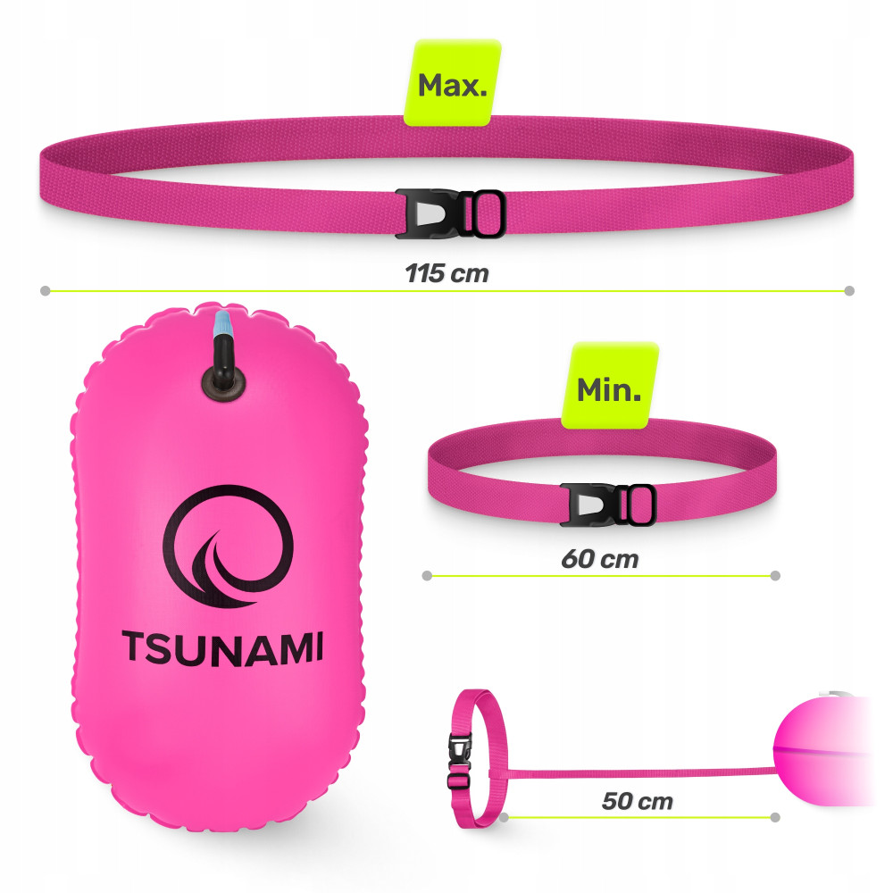 Буй для плавания TSUNAMI Basic надувной Pink (P-5907739314079)