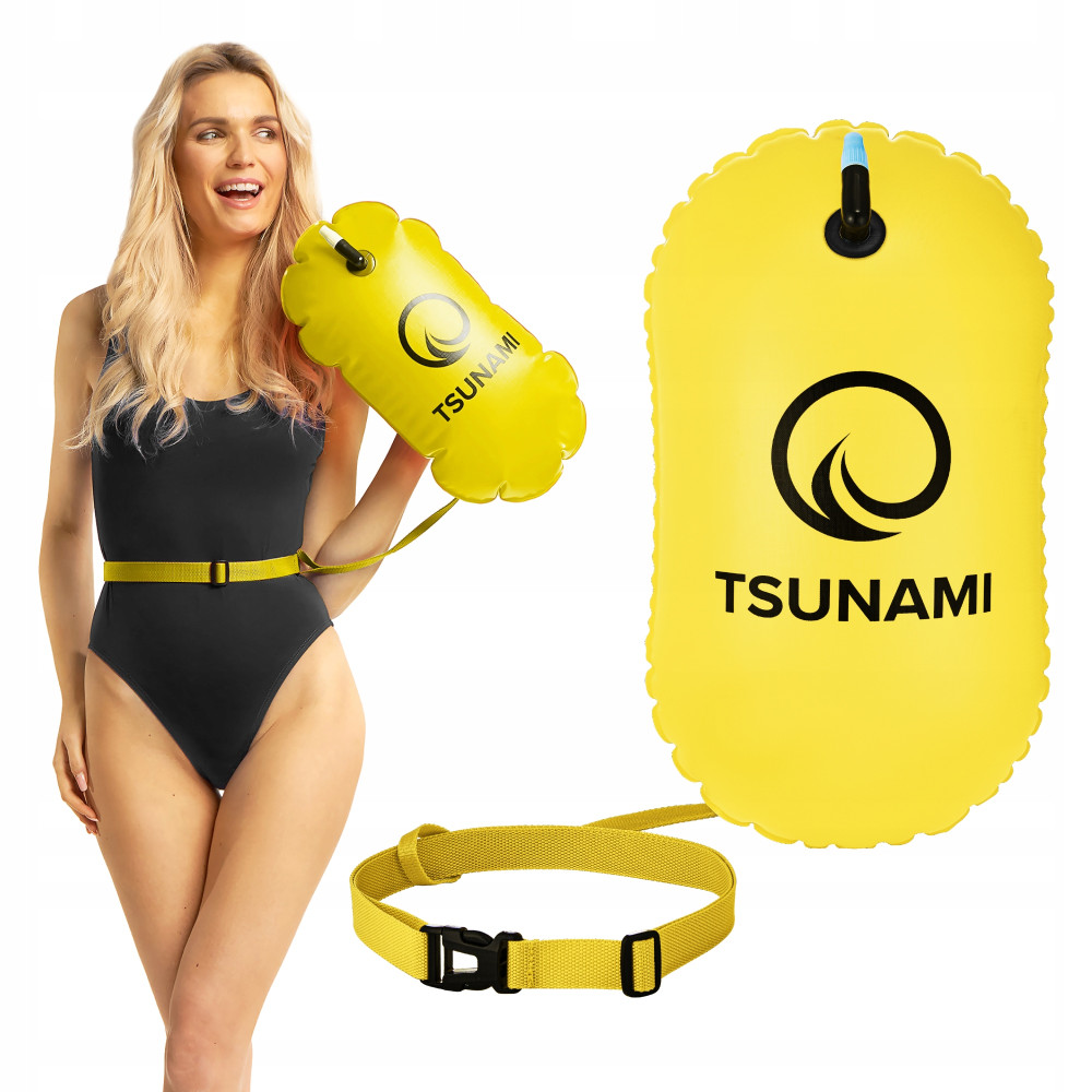 Буй для плавания TSUNAMI Basic надувной желтый (P-5907739316806)