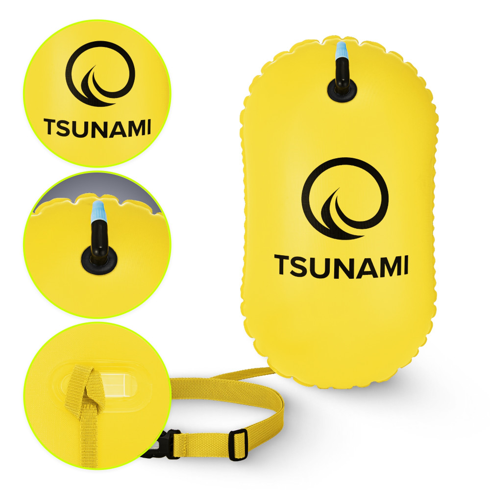 Буй для плавания TSUNAMI Basic надувной желтый (P-5907739316806)