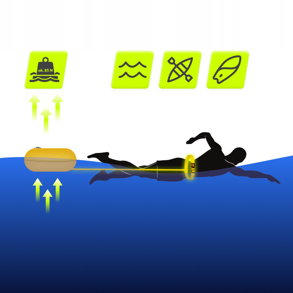 Буй для плавания TSUNAMI Basic надувной желтый (P-5907739316806)