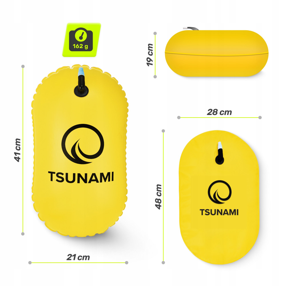 Буй для плавания TSUNAMI Basic надувной желтый (P-5907739316806)