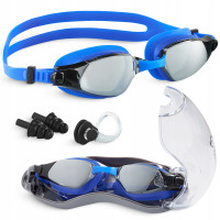 Очки для плавания TSUNAMI Anti-Fog 3 в 1 чехол, беруши и зажим для носа Blue (P-5905973401784)