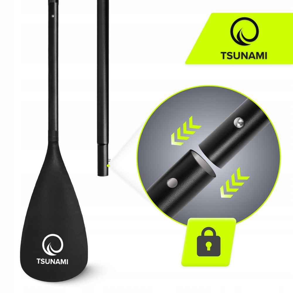 Весло для SUP доски TSUNAMI 2 в 1 160-225 см регулируемое, сложное Black (P-5907739316431)