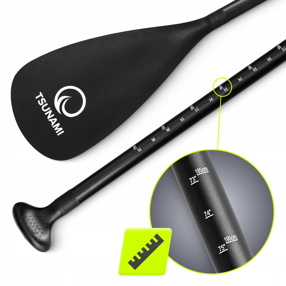 Весло для SUP доски TSUNAMI 2 в 1 160-225 см регулируемое, сложное Black (P-5907739316431)