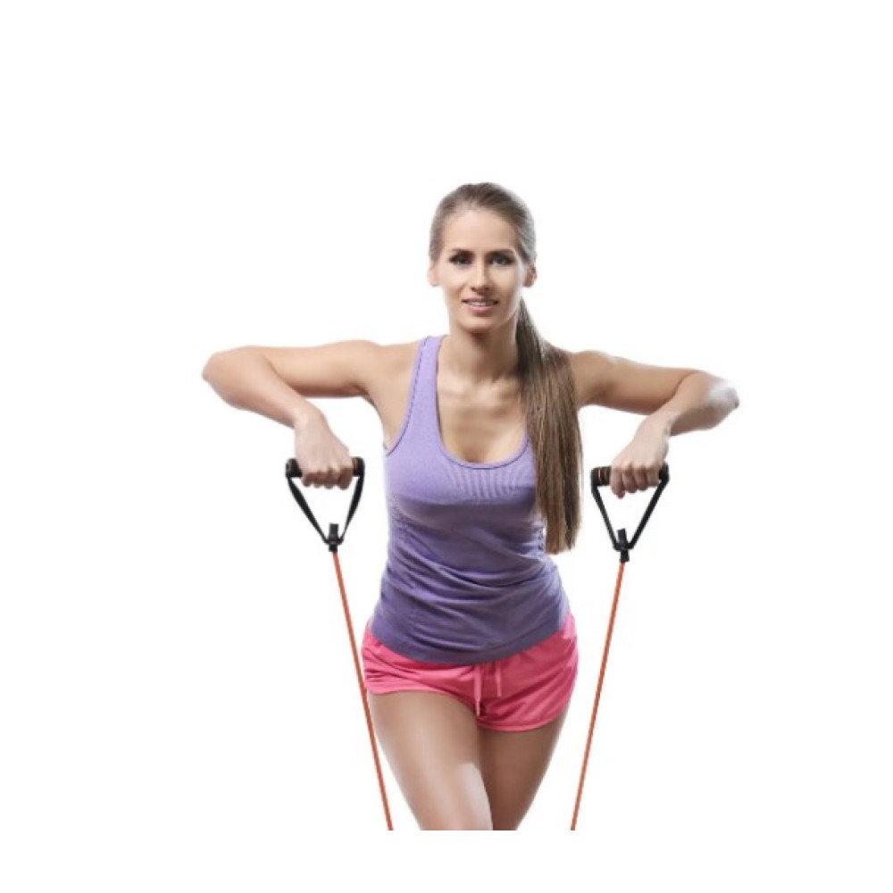 Трубчатый эспандер для фитнеса с ручками U-POWEX Latex resistance tube 30LB Red 13.5 кг (UP_1001_30LB_Red)
