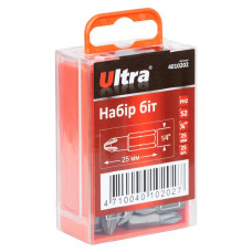 Набір біт Ultra PPН2×25мм 1/4" 25шт S2 (пласт кейс) 4010202