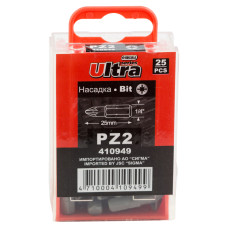 Набор бит Ultra PZ2×25мм 1/4" 25шт S2 4010502