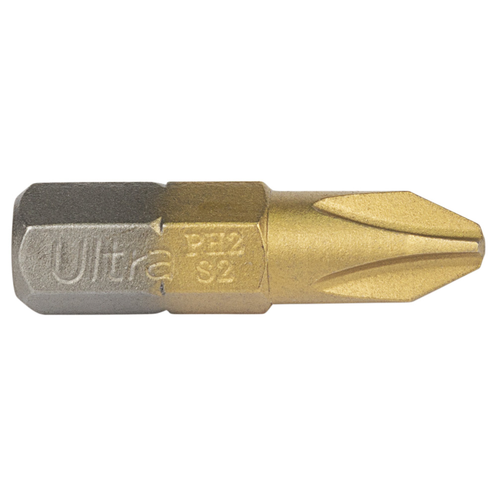Набір біт Ultra PH2×25мм ¼" 10шт S2 TIN (блістер) 4014152