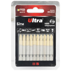 Набор бит Ultra PH2×50мм ¼" 10шт S2 TIN (блистер) 4014212