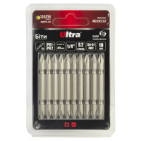 Набор бит Ultra PH1-PH2×65мм ¼" 10шт S2 (блистер) 4016512