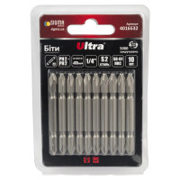 Набор бит Ultra PH2-PH2×65мм ¼" 10шт S2 (блистер) 4016532