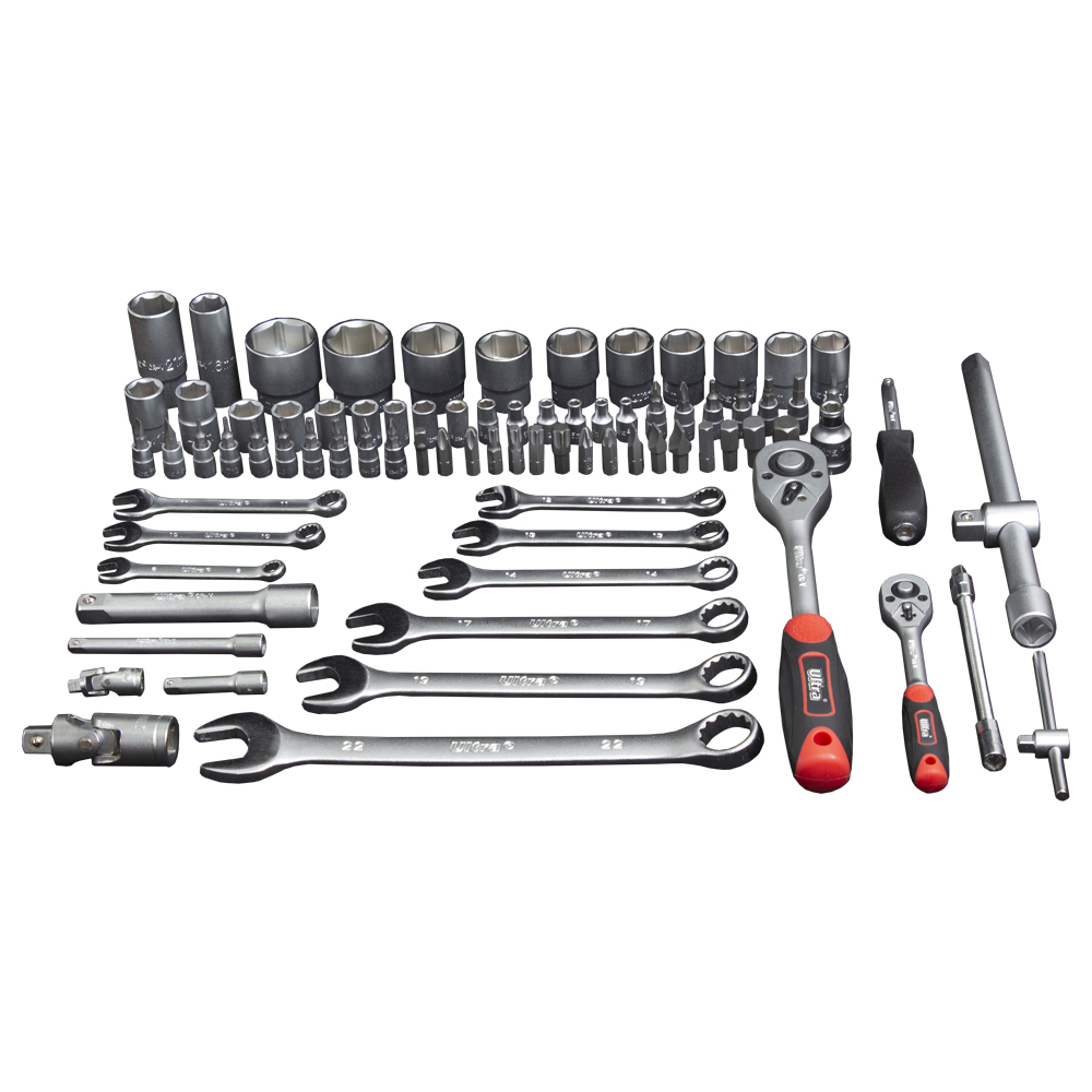 Набор торцевых насадок и бит Ultra 1/4", 1/2" 82 шт CrV (6001142)