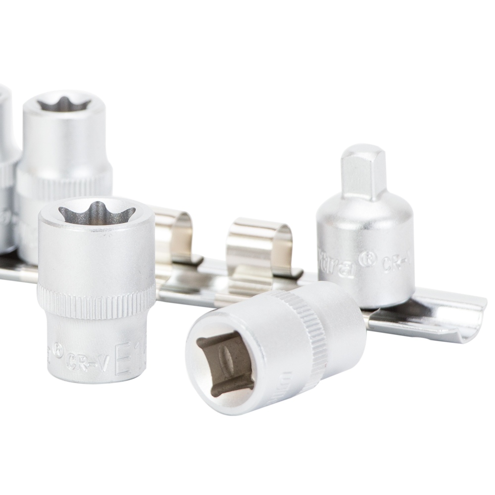 Набір насадок Ultra Torx (4 шт 1/4" 4 шт 3/8") з перехідником CrV (TR6086012)