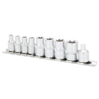 Набір насадок Ultra Torx (4 шт 1/4" 4 шт 3/8") з перехідником CrV (TR6086012)