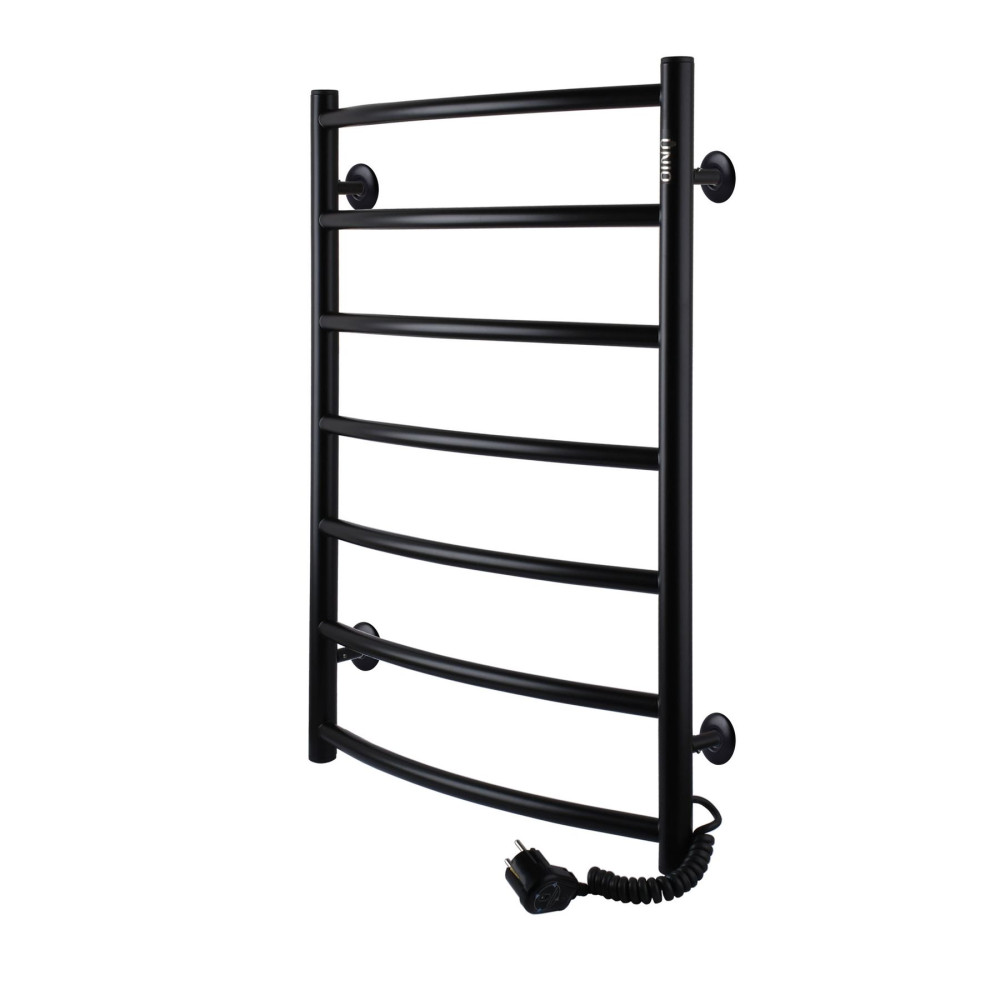 Рушникосушарка UNIO LD ER 700-500-7 BLK Драбинка Дуга електро чорна (21669)