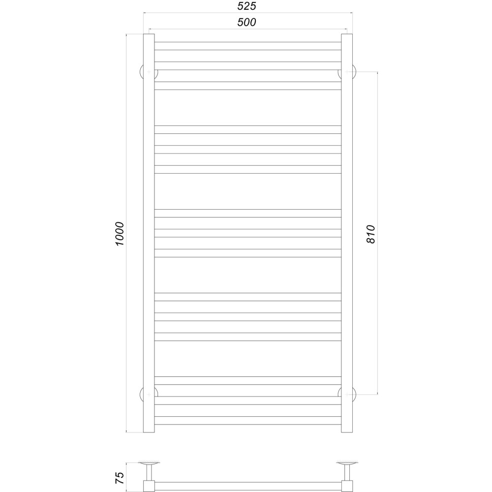 Рушникосушарка UNIO MS W 1000-500-15 Модена (22545)