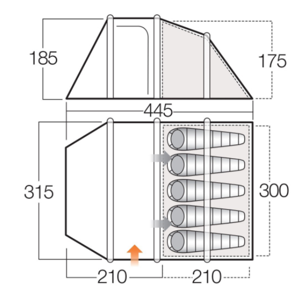 Палатка Vango Skye II Air 500 Herbal