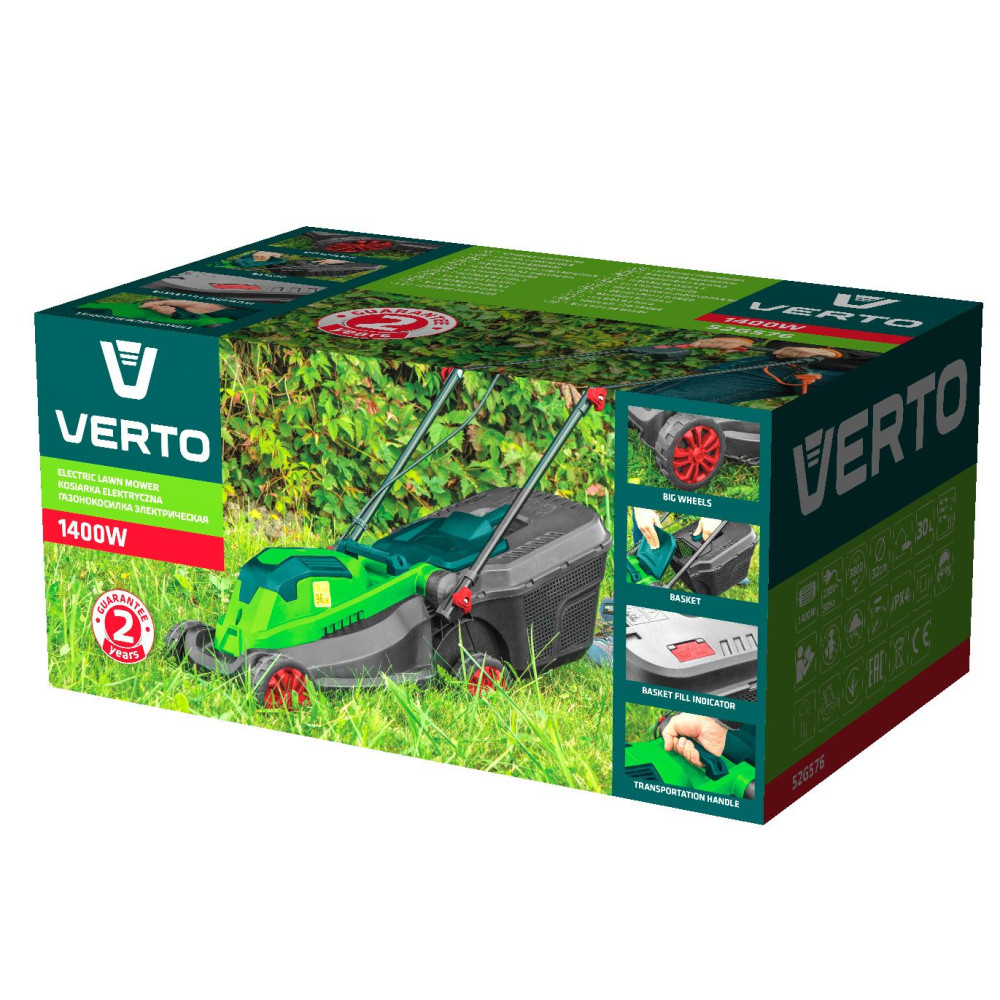 Газонокосарка Verto 1400 Вт 52G576