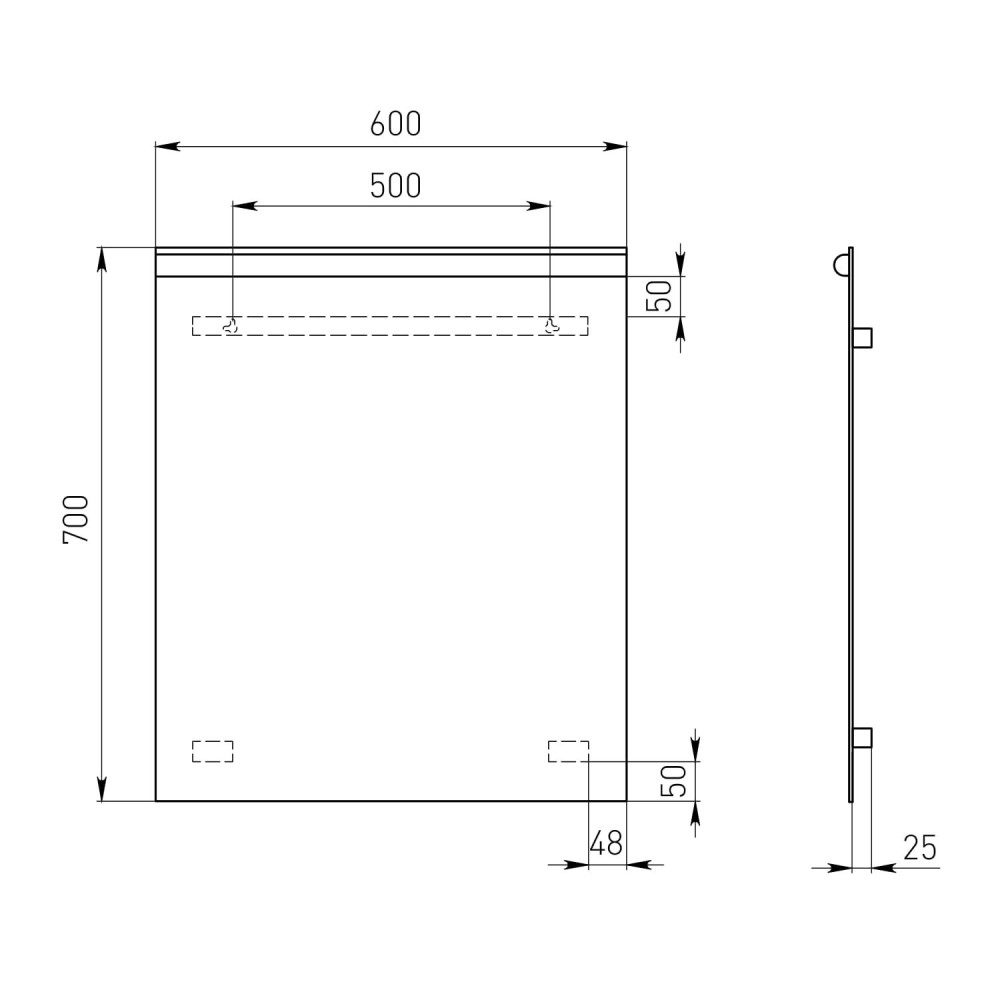 Дзеркало VOLLE 60x70 c LED-підсвіткою