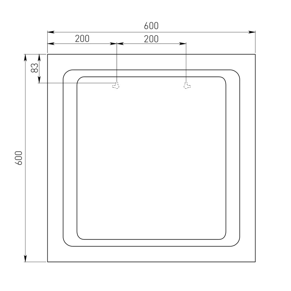 Дзеркало VOLLE 60x60 c LED-підсвіткою
