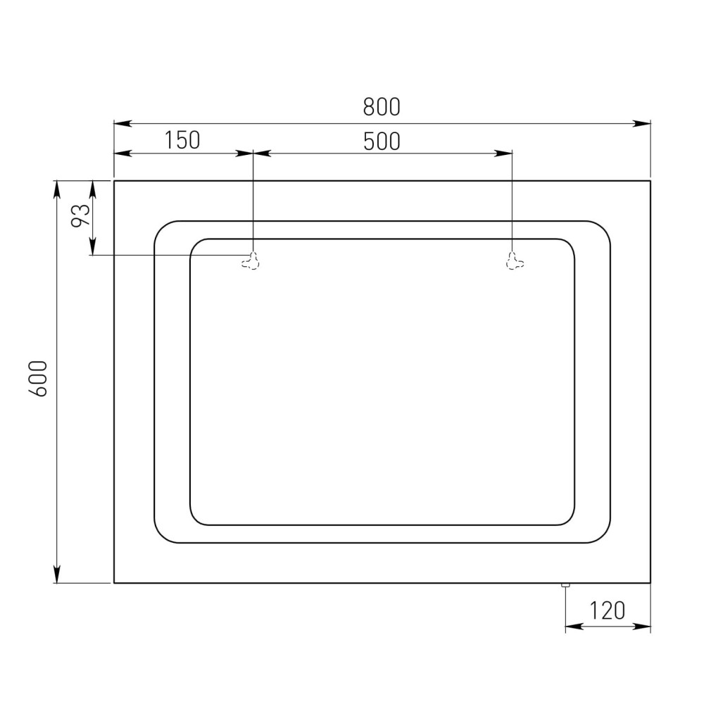 Дзеркало VOLLE 60x80 з LED-підсвіткою
