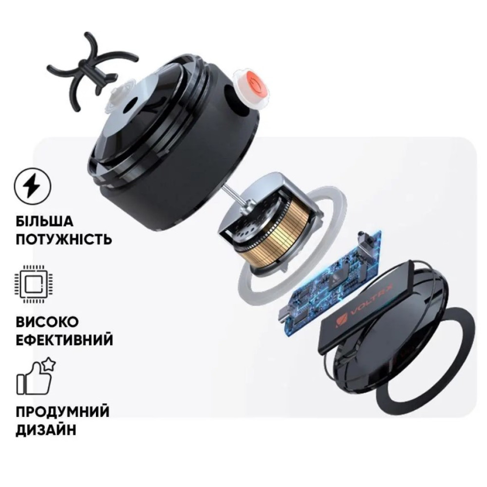 Шейкер спортивный электрический VOLTRX Gallium 600 мл Tritan Red (Gallium_Red)