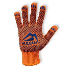 Рукавички робочі Vulkan 8512, помаранчеві, ПВХ крапки (XL)