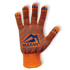 Рукавички робочі Vulkan 5612, зміцнені помаранчеві, ПВХ крапки (XL)