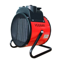 Электрическая тепловая пушка Vulkan 5,0 кВт, площадь обогрева 60 кв.м., напольный, красный/черный (SL-PTC5000R)