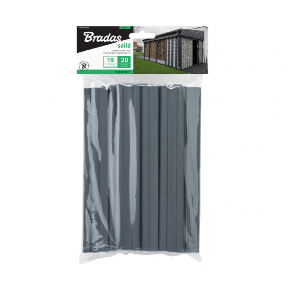 Клипсы для ограждающих лент Bradas SOLID 450 г серые 20 шт TOBKS1920GY