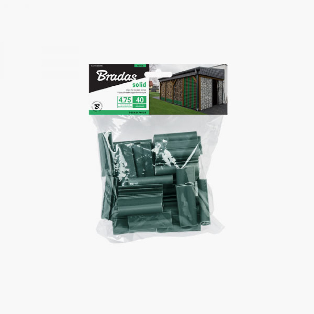 Клипсы для ограждающих лент Bradas SOLID 4,75 см зеленые 40 шт TOBKS4740GR
