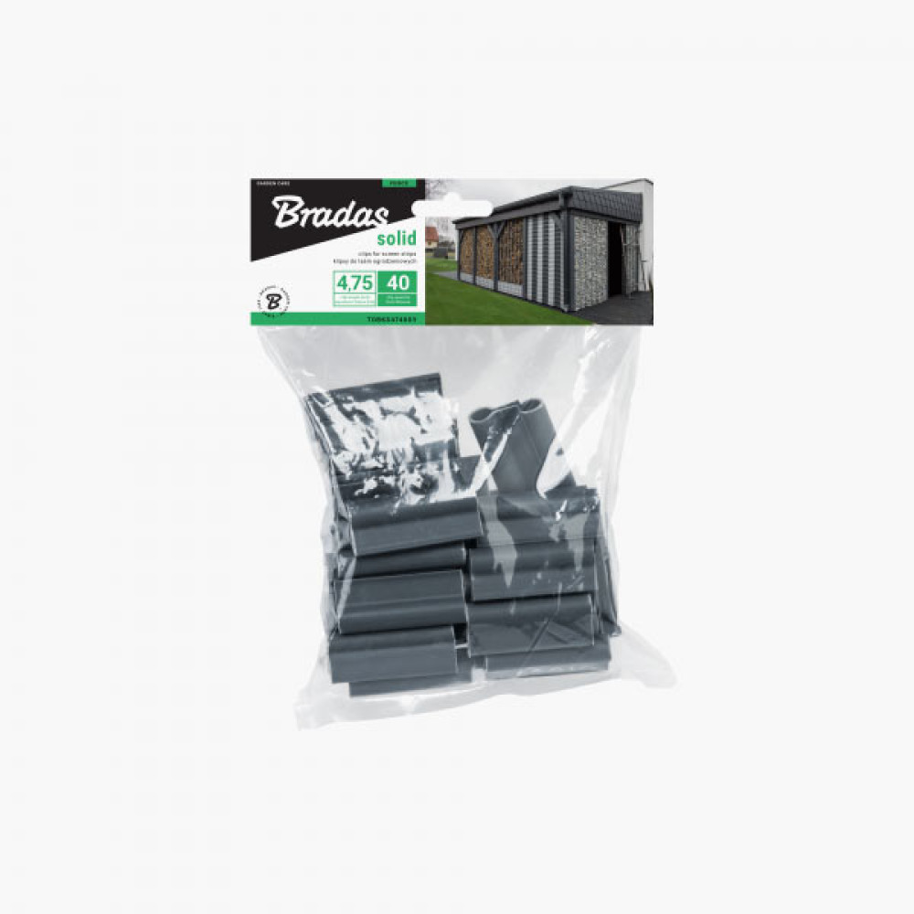 Кліпси для стрічок Bradas SOLID 4,75 см сірі 40 шт TOBKS4740GY