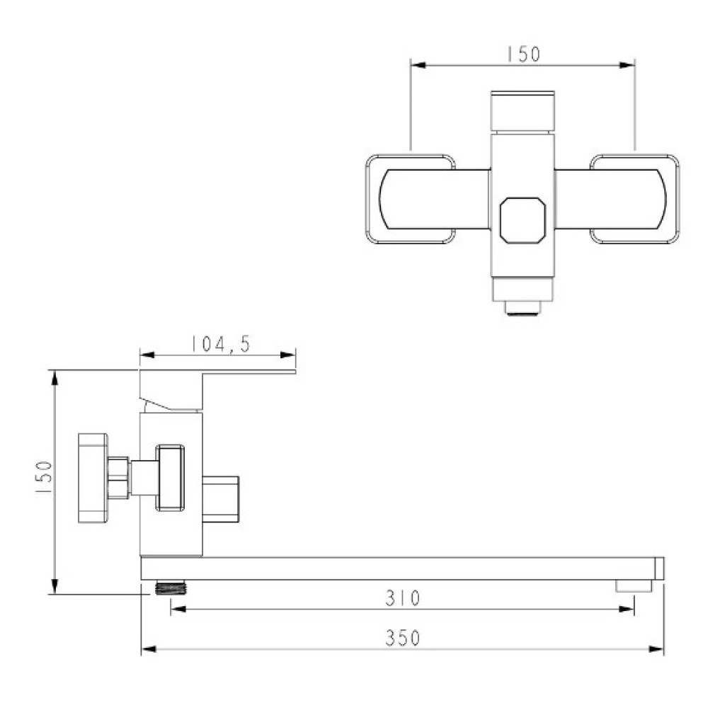 Змішувач для ванни WEZER PRO7A-02