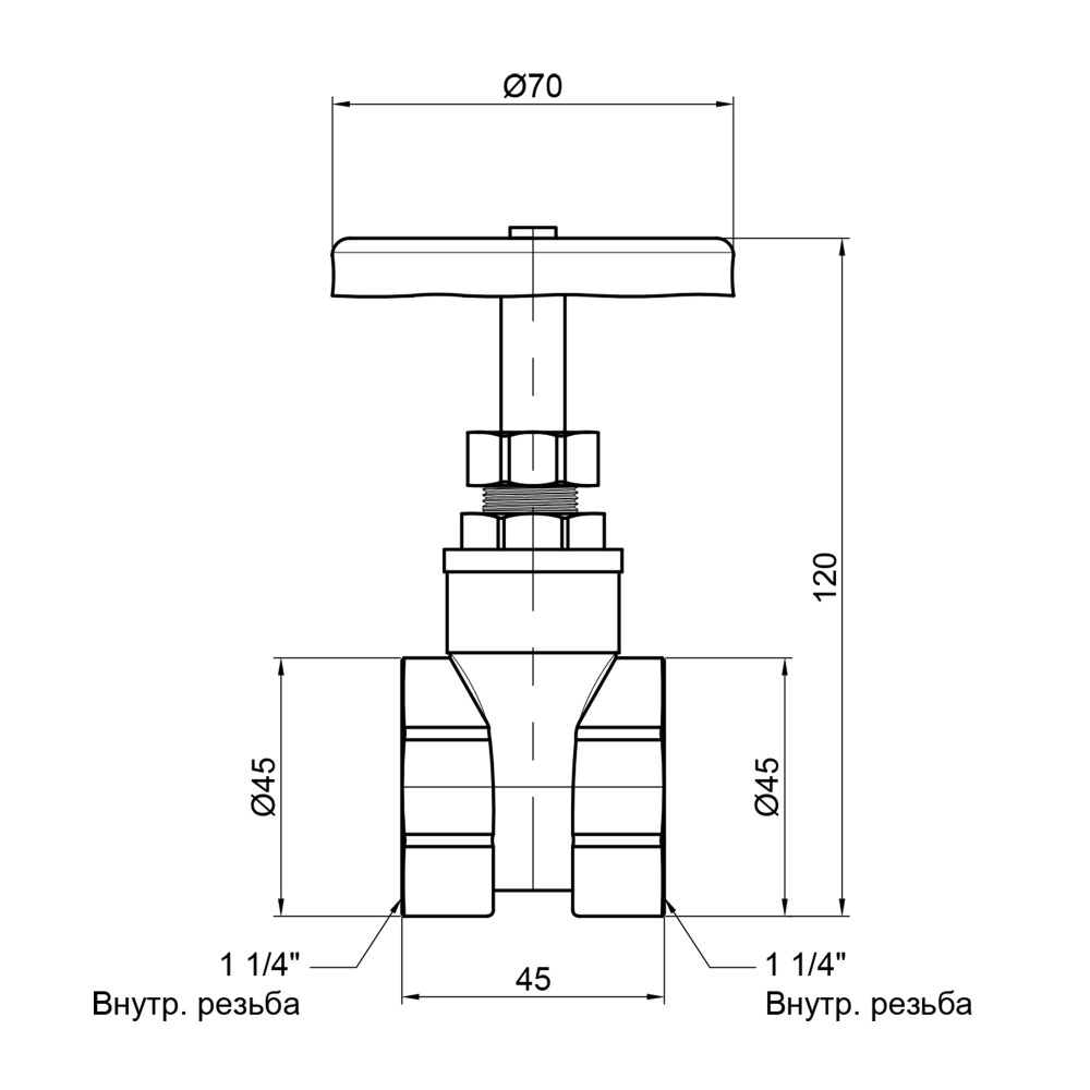 Задвижка SD Plus 1" 1/4 ВР SD25032