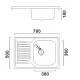 Мийка кухонна HAIBA 78x50 satin (HB0647)