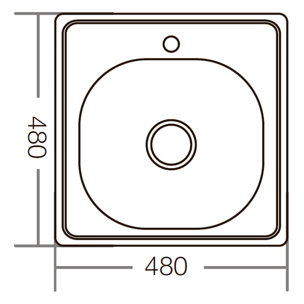 Мойка кухонная ZERIX Z4848-06-160E satin (ZM0557)