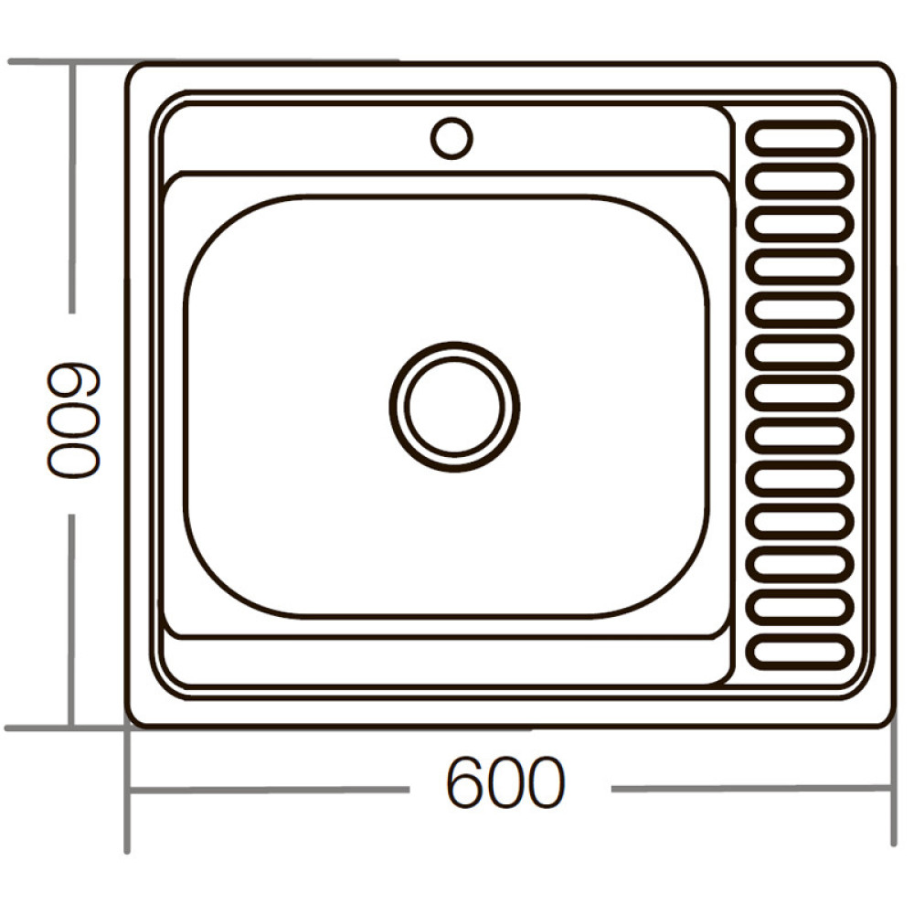 Мийка кухонна ZERIX Z6060R-04-160E satin (ZM0609)