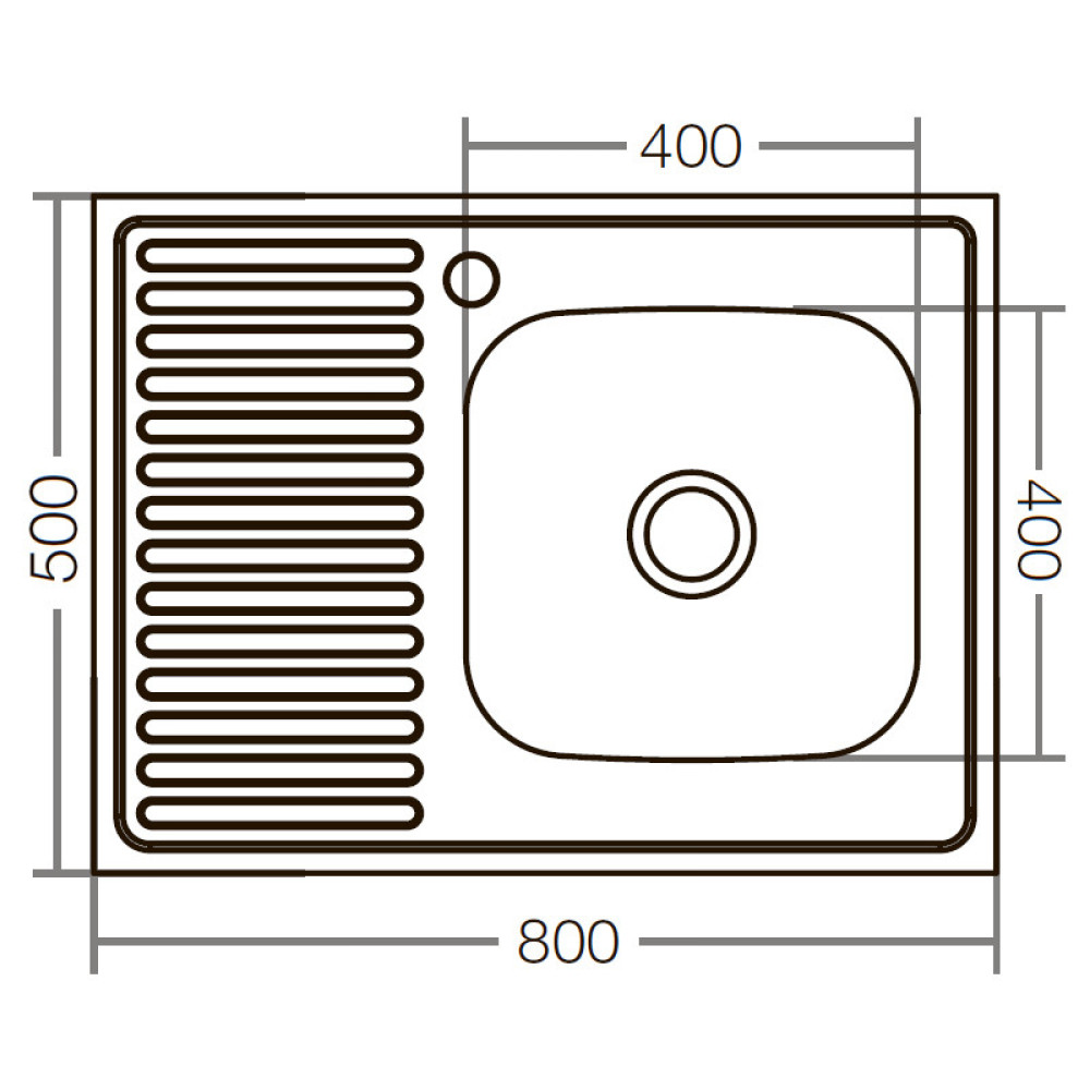 Кухонная мойка накладная ZERIX Z8050R-04-160E satin (ZX1615)