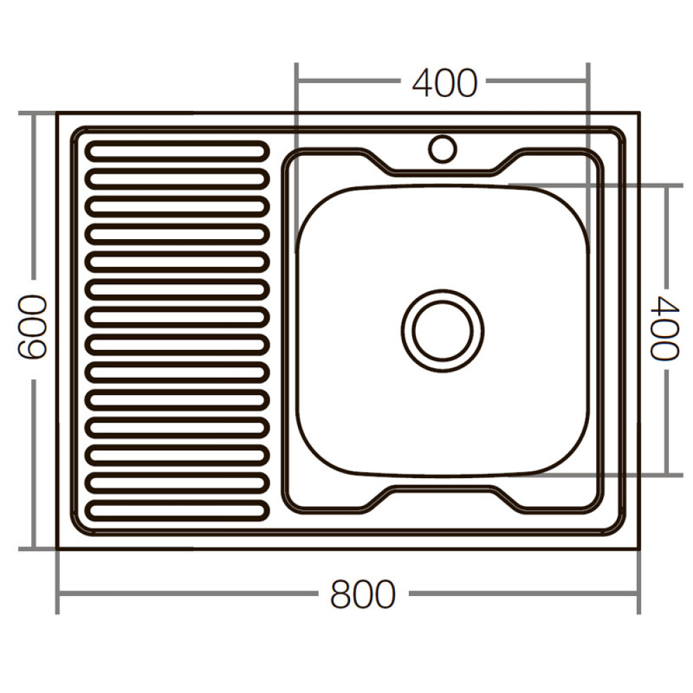 Кухонная мойка накладная ZERIX Z8060R-06-160E satin (ZX1617)