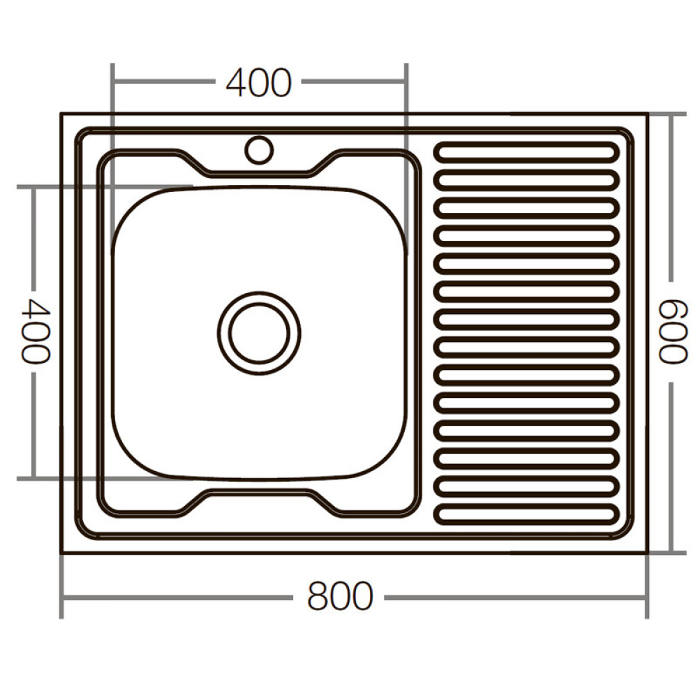 Кухонная мойка накладная ZERIX Z8060L-04-160E satin (ZX1618)