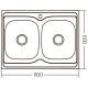 Кухонна мийка накладна ZERIX Z8060B-08-180E satin (ZX1620)